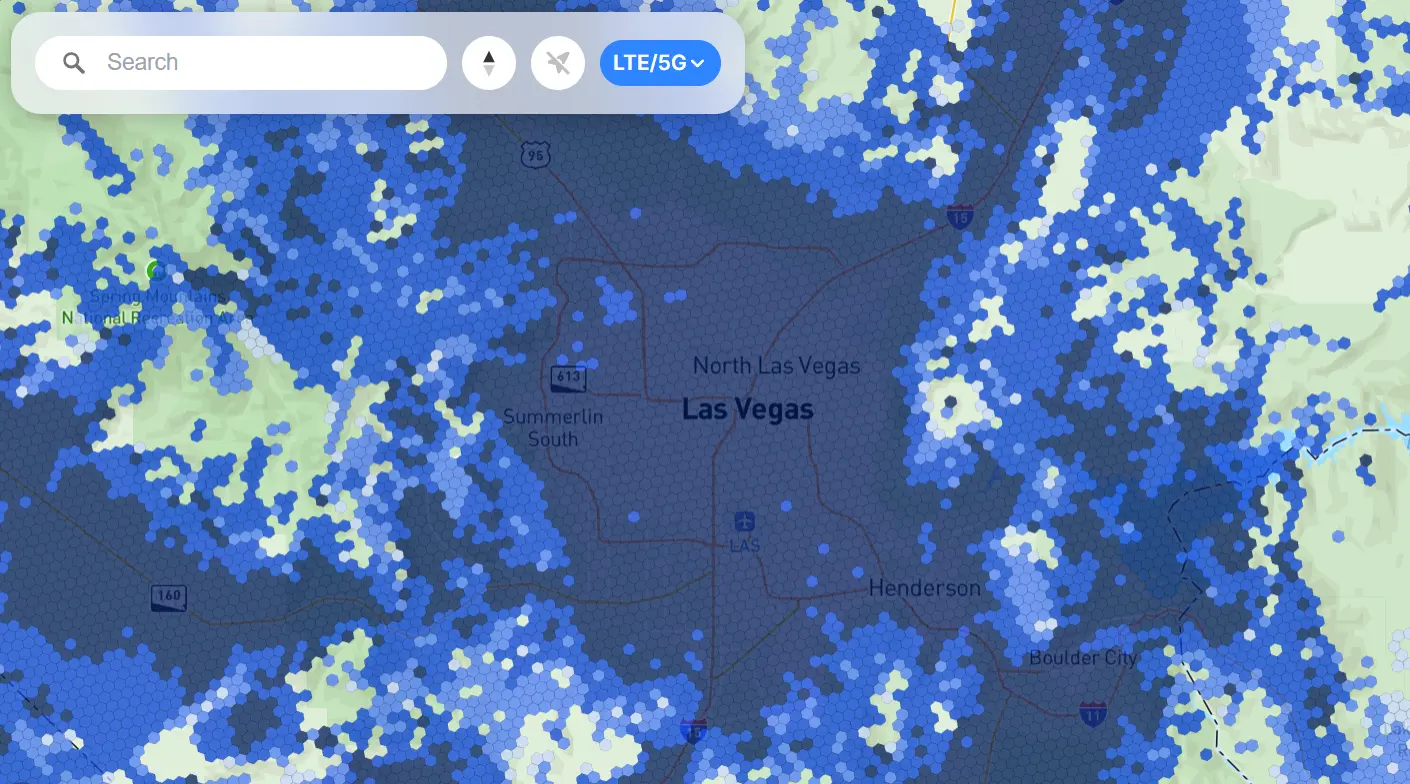 Branded coverage map embed for an MVNO website